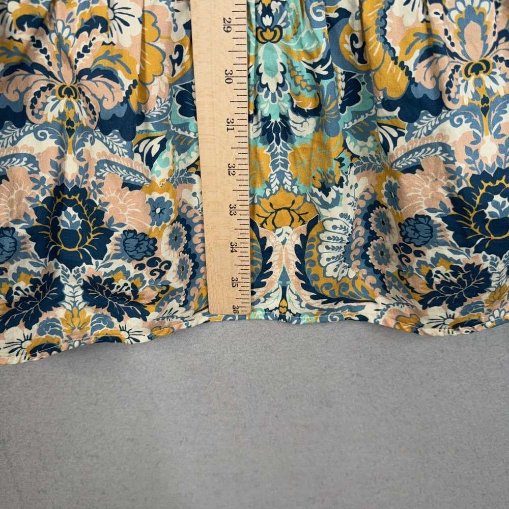 Tyler Boe Dress Womens Medium Blue Floral Boho Sleeveless Shift Ruffle Hem - Picture 10 of 11